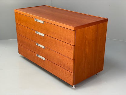 Vintage Cherry Chest Of Drawers Aluminium Details 1980s Design EB9809 MWOO - UKDK FURNITURE