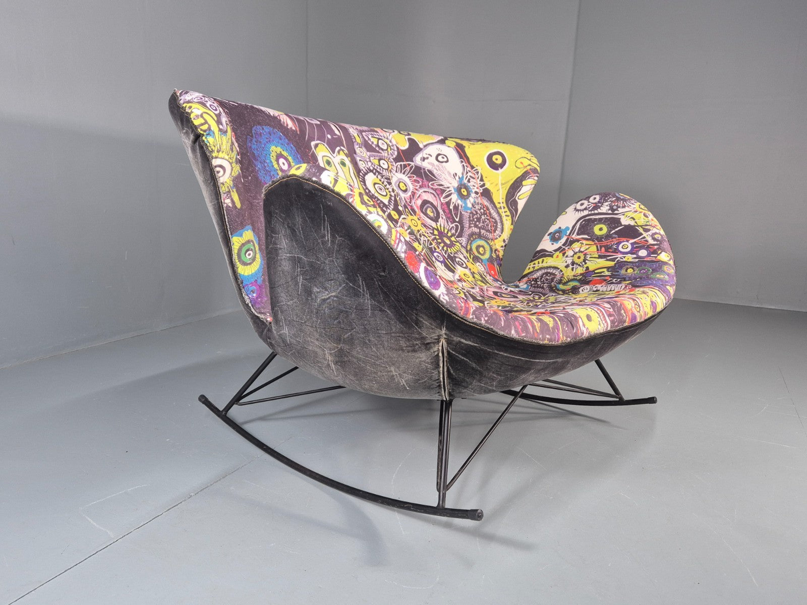 2 Seater Rocking Sofa by Sinnerup Denmark Abstract Colourful Cover EB11369 M2SS4