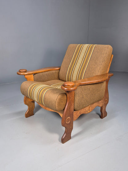 Vintage Kjaernulf Style Lounge Chair Oak and Green 1970s Retro EB9547 MNOR - UKDK FURNITURE