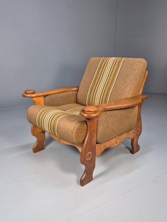 Vintage Kjaernulf Style Lounge Chair Oak and Green 1970s Retro EB9547 MNOR - UKDK FURNITURE