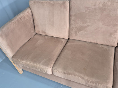 Vintage 3 Seat Sofa Danish Design Faux Suede Upholstery 1980s Retro EB10539 M3SS17