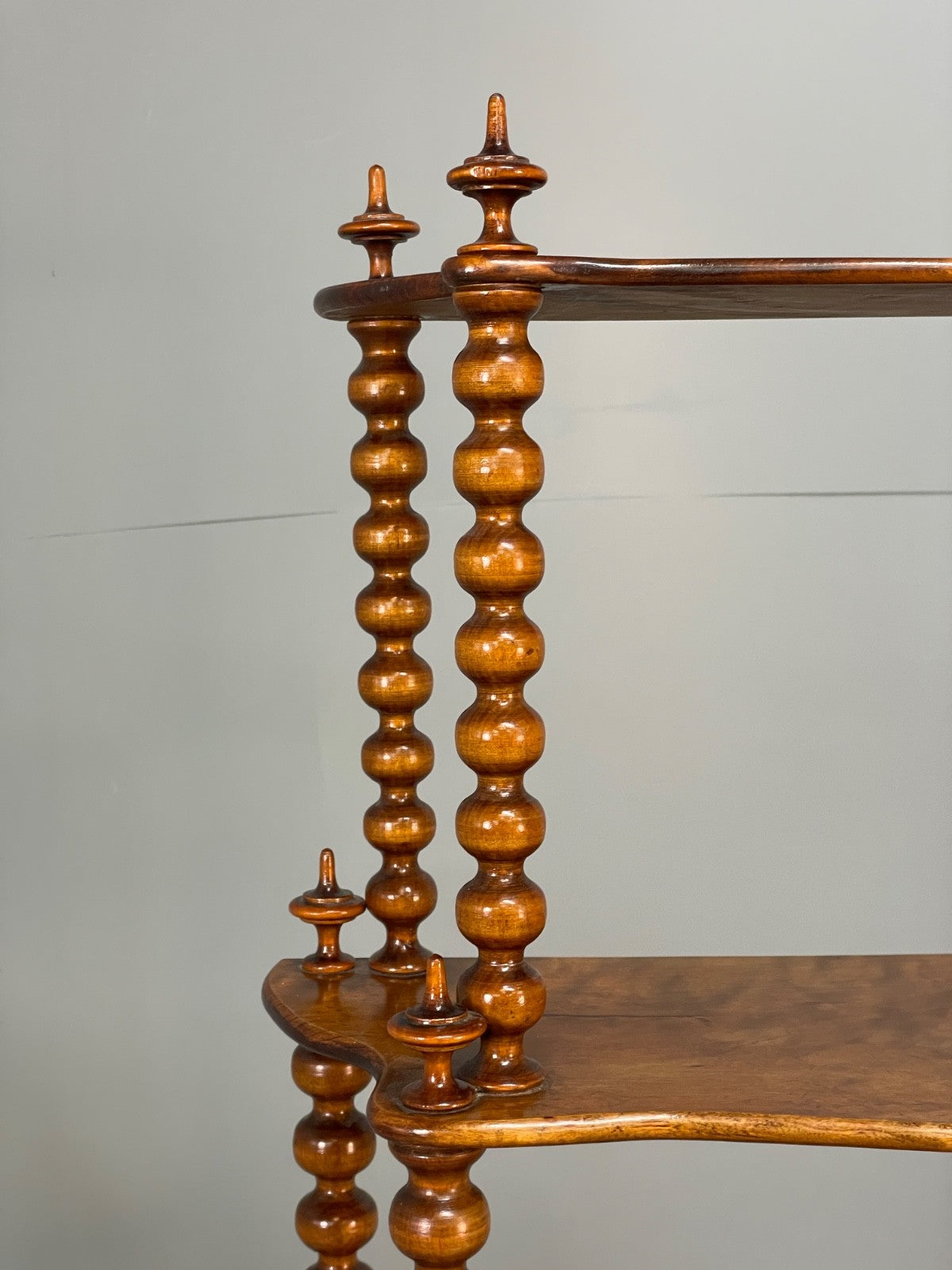 Antique Mahogany Whatnot Shelving Unit Bobbin Turned Tiered EB11197 MWOO6