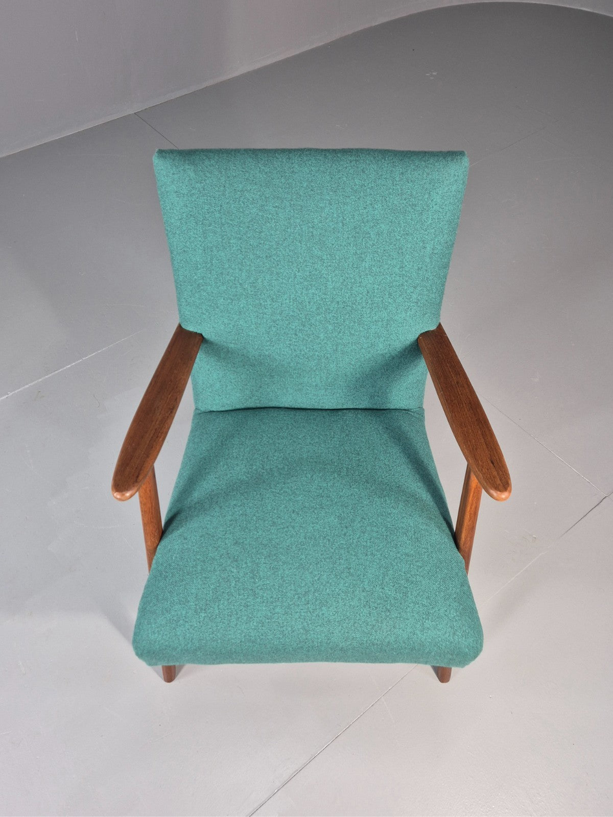 Vintage Mid Century Teak Lounge Chair New Upholstery Retro 1960s EB11814 MNOR4