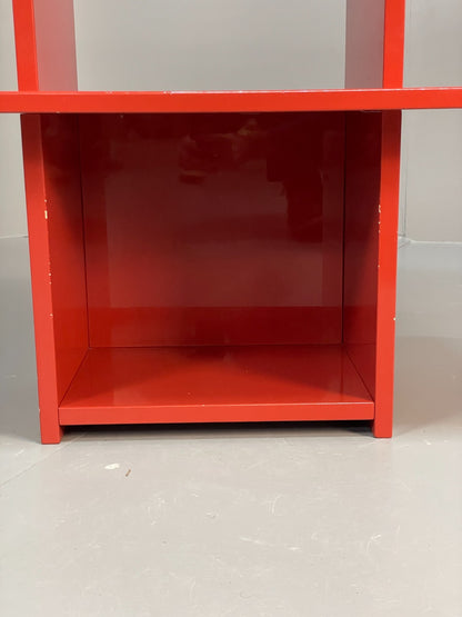 Red Bookcase Vinyl Storage - Postmodern 1980s Italian Style Gloss EB10950 MWOO7