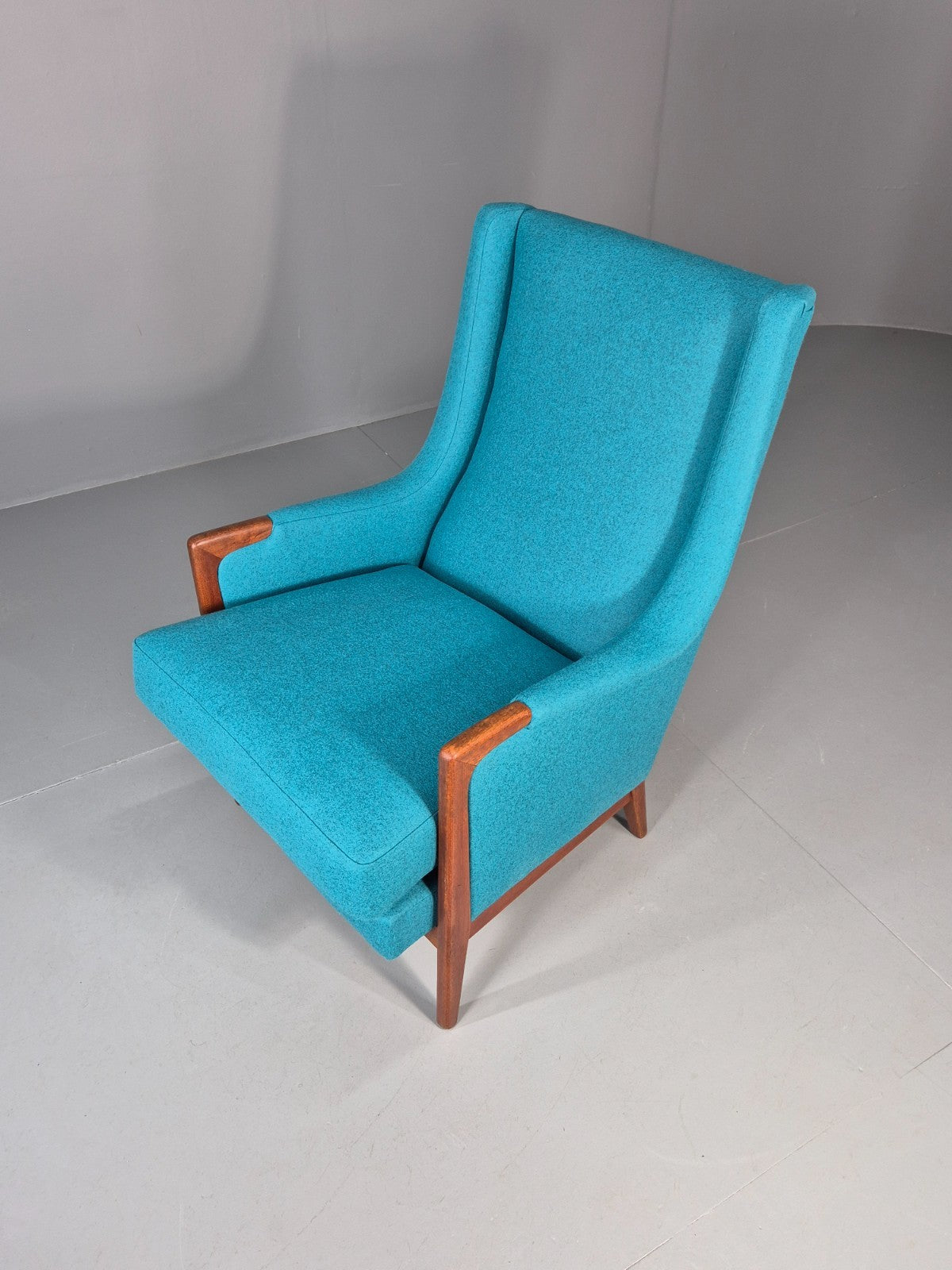 Vintage 1960s Lounge Chair Reupholstered Blue K E Ekselius For JOC EB11092 MNOR2