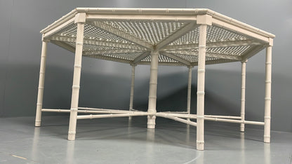 White Bamboo Dining Table & 8 Chairs Harrods 1950s Plantation Style EB11554 MWOO12