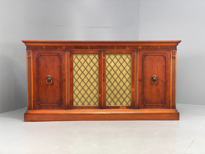 Vintage Regency Style Sideboard 1960s Cherry Wood Shelving Brass EB11505 MWOO0