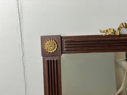 Vintage Mahogany Wall Mirror Regency Style Brass Detailing EB11052 MWOO3
