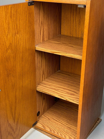 Pair Of Vintage Oak And Melamine Rotating Bedside Units EB8671 MWOO - UKDK FURNITURE