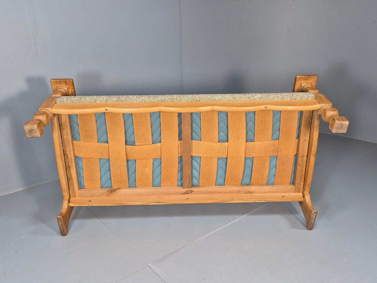 Vintage Kjearnulf Style 2 Seat Sofa 1970s Danish Oak and Wool EB9562 M2SS - UKDK FURNITURE