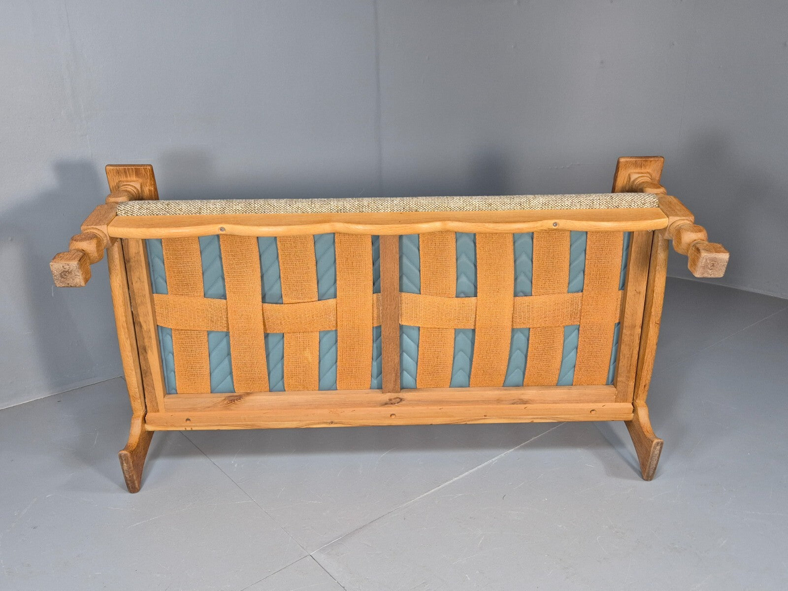 Vintage Kjearnulf Style 2 Seat Sofa 1970s Danish Oak and Wool EB9562 M2SS - UKDK FURNITURE
