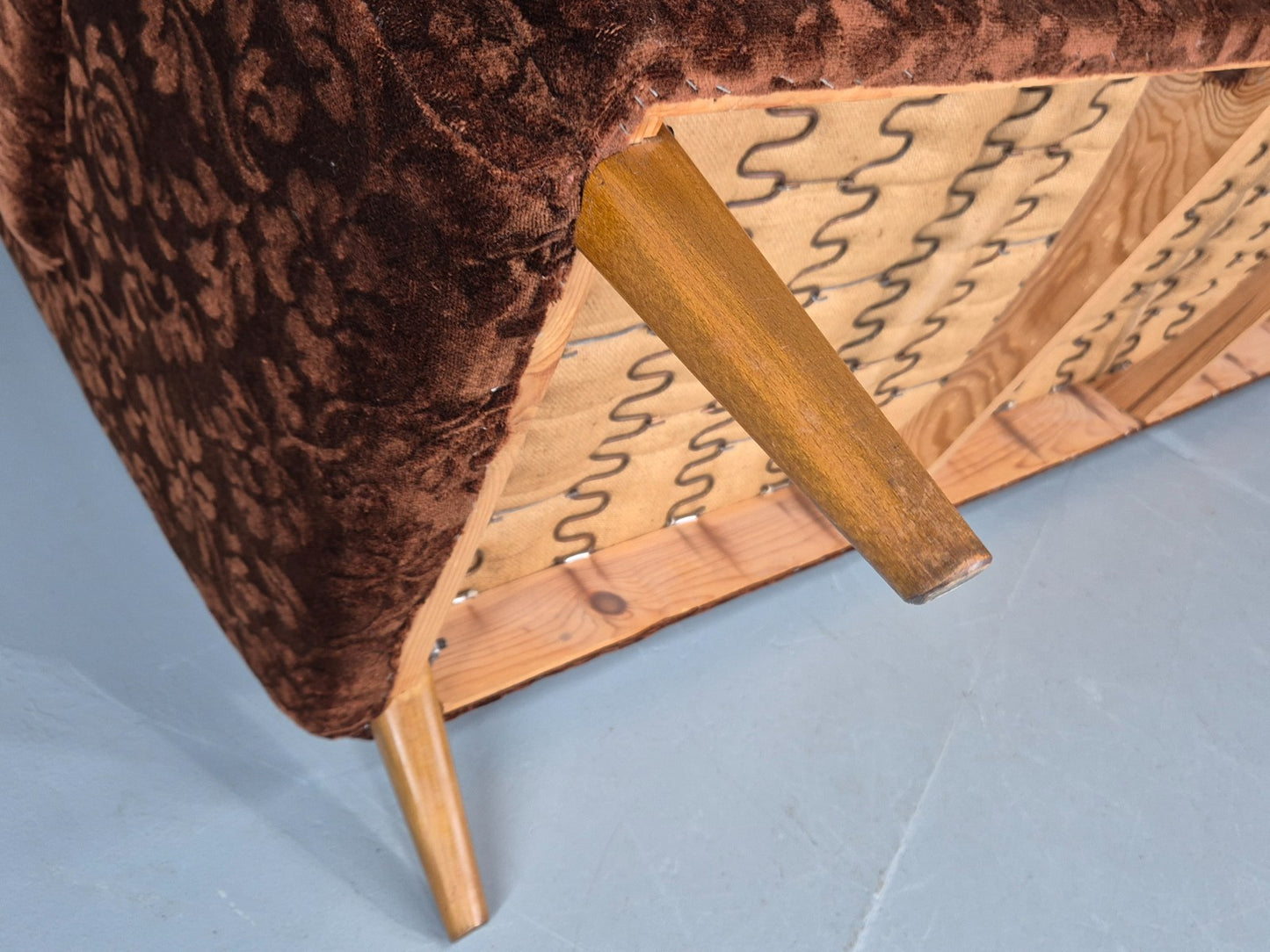 Vintage Three Seater Sofa Lani Sweden 1960s Retro Brown Floral MCM EB11080 M3SS11