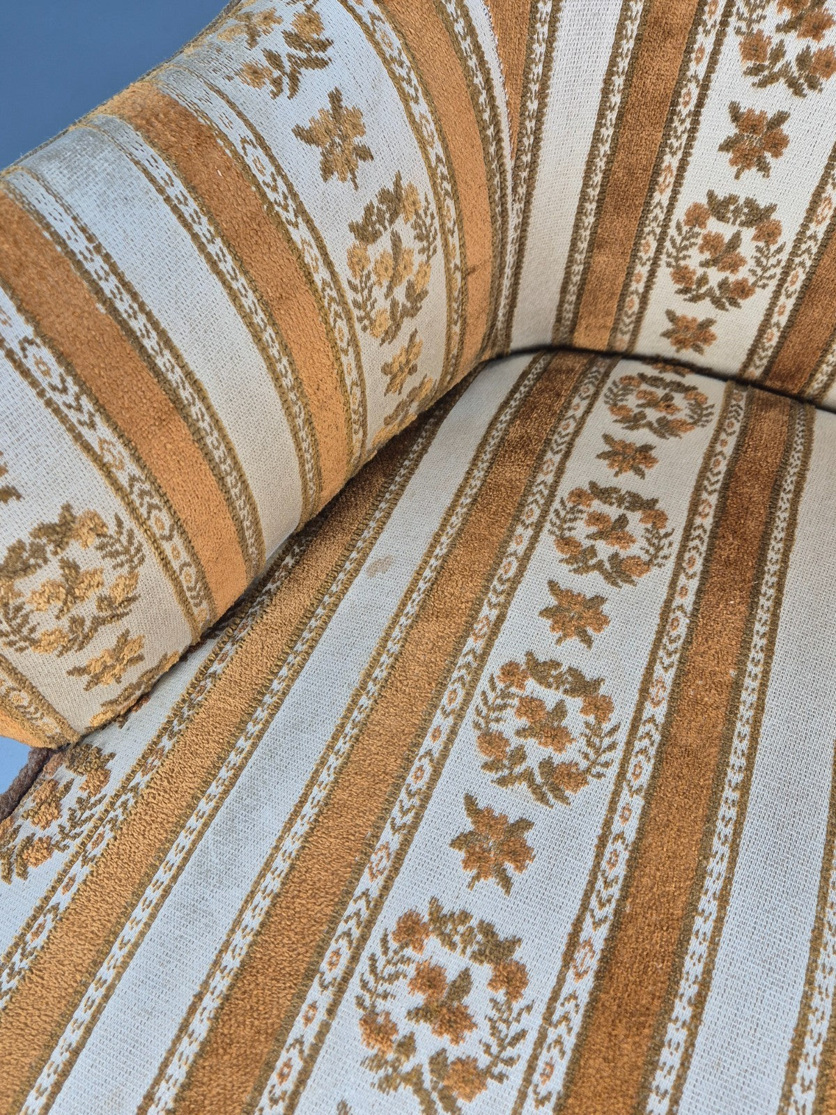 Retro Tub Lounge Chair Vintage Denmark 1960s Orange and Cream  EB10735 VCLO5