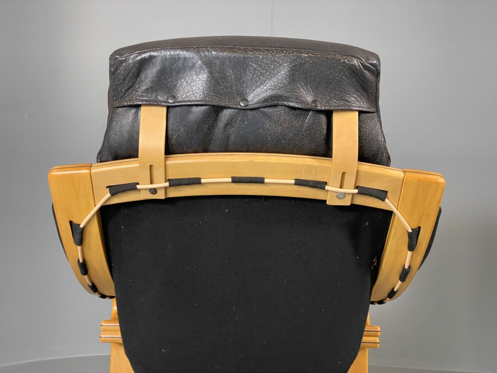 Vintage Danish Lounge Chair Black Leather Skippers Apollo Chair EB6121 MBEN16