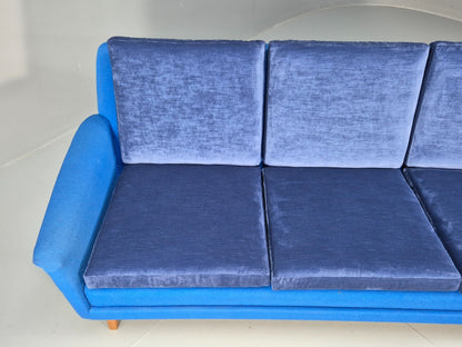 Vintage Folke Ohlsen 3 Seat Sofa Blue New Cushions 1960s Dux Sweden EB9363 M3SS - UKDK FURNITURE
