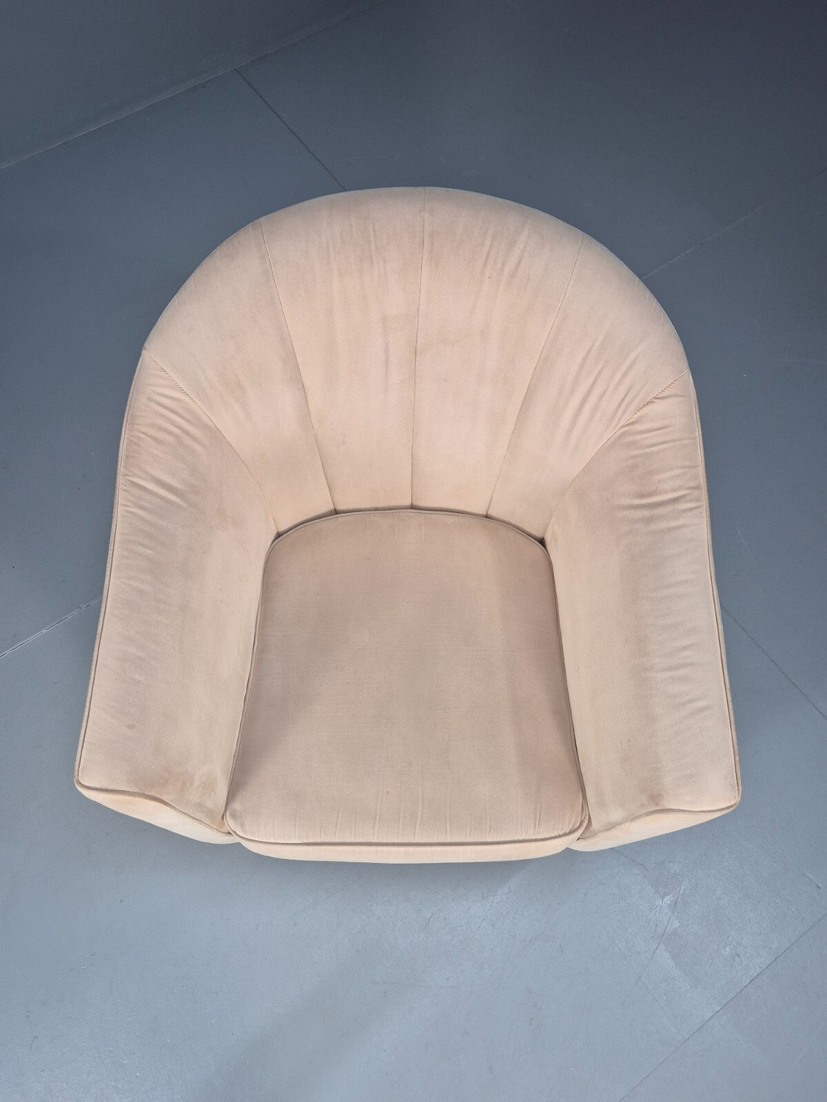 Mordern Danish Cream Faux Suede Tub Chair Beech Legs EB9308 MNOR - UKDK FURNITURE