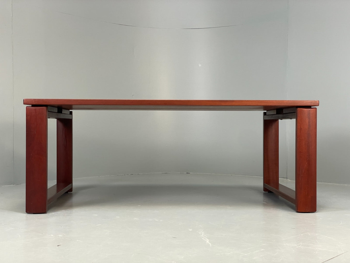 Vintage Rectangular Coffee Table Mahogany 1980s Solid Floating Top  EB11180 MWOO5