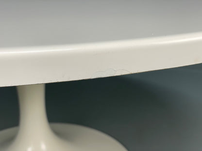 Vintage Round Coffee Table White Fibreglass 1970s Tulip Style EB11237 MWOO4