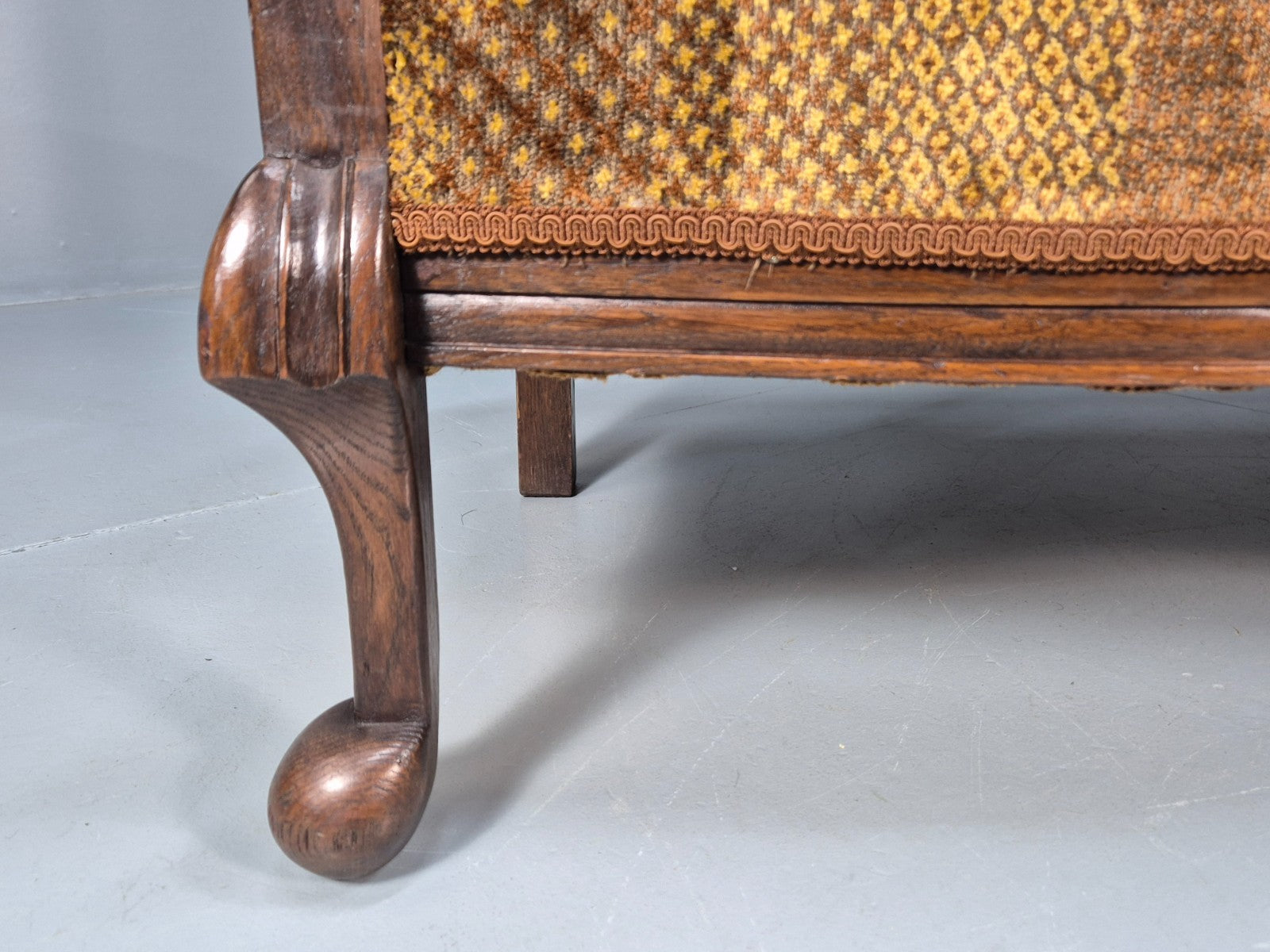 Art Deco Era Settee Two Seater Oak Frame `Bergere Back 1920s EB10692 VBER7