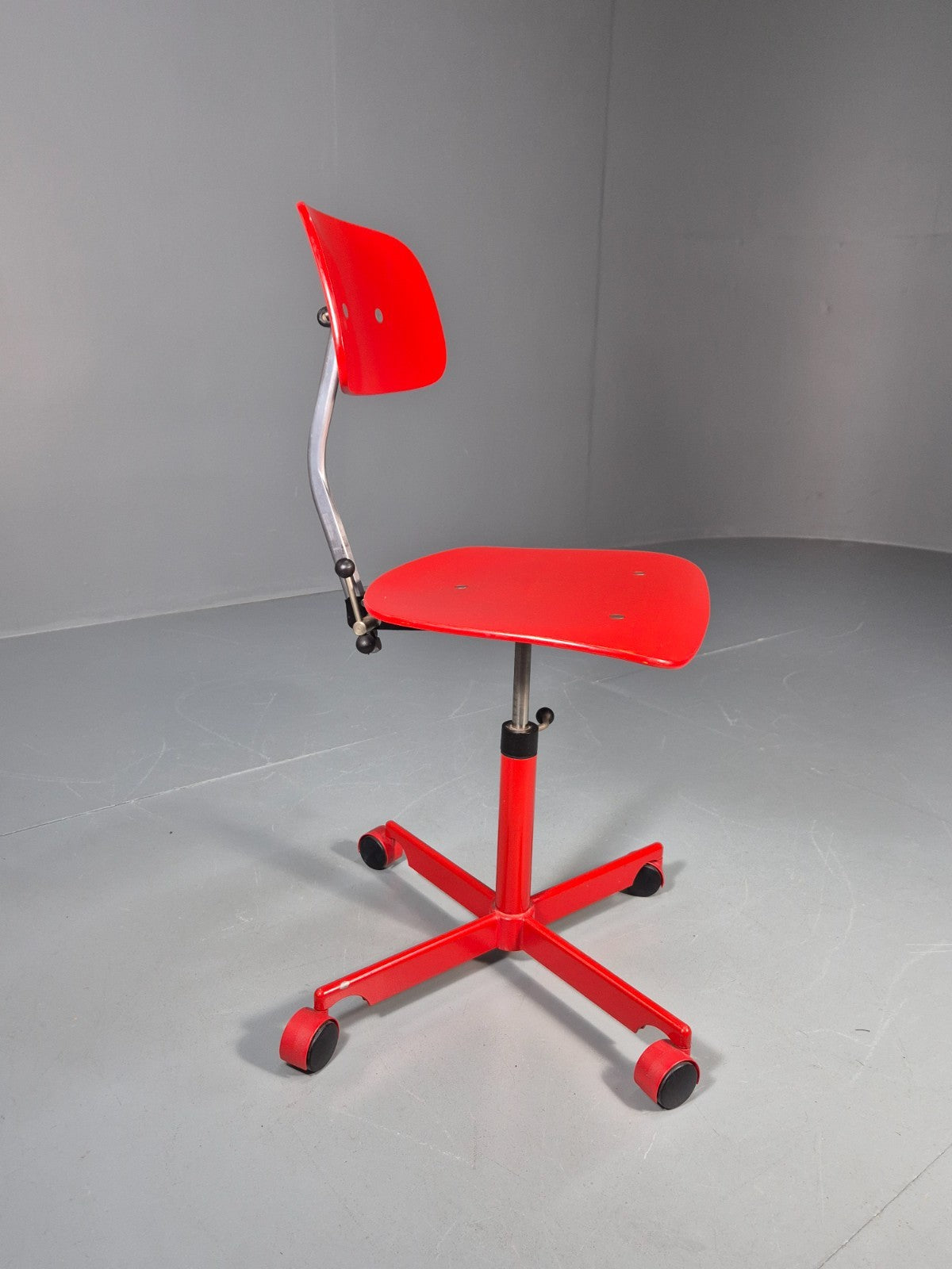 1960s Kevi Task Desk Chair Jorgen Rasmussen MCM Danish Retro Red EB10808 MSWI2