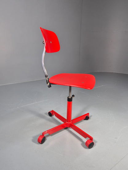 1960s Kevi Task Desk Chair Jorgen Rasmussen MCM Danish Retro Red EB10808 MSWI2