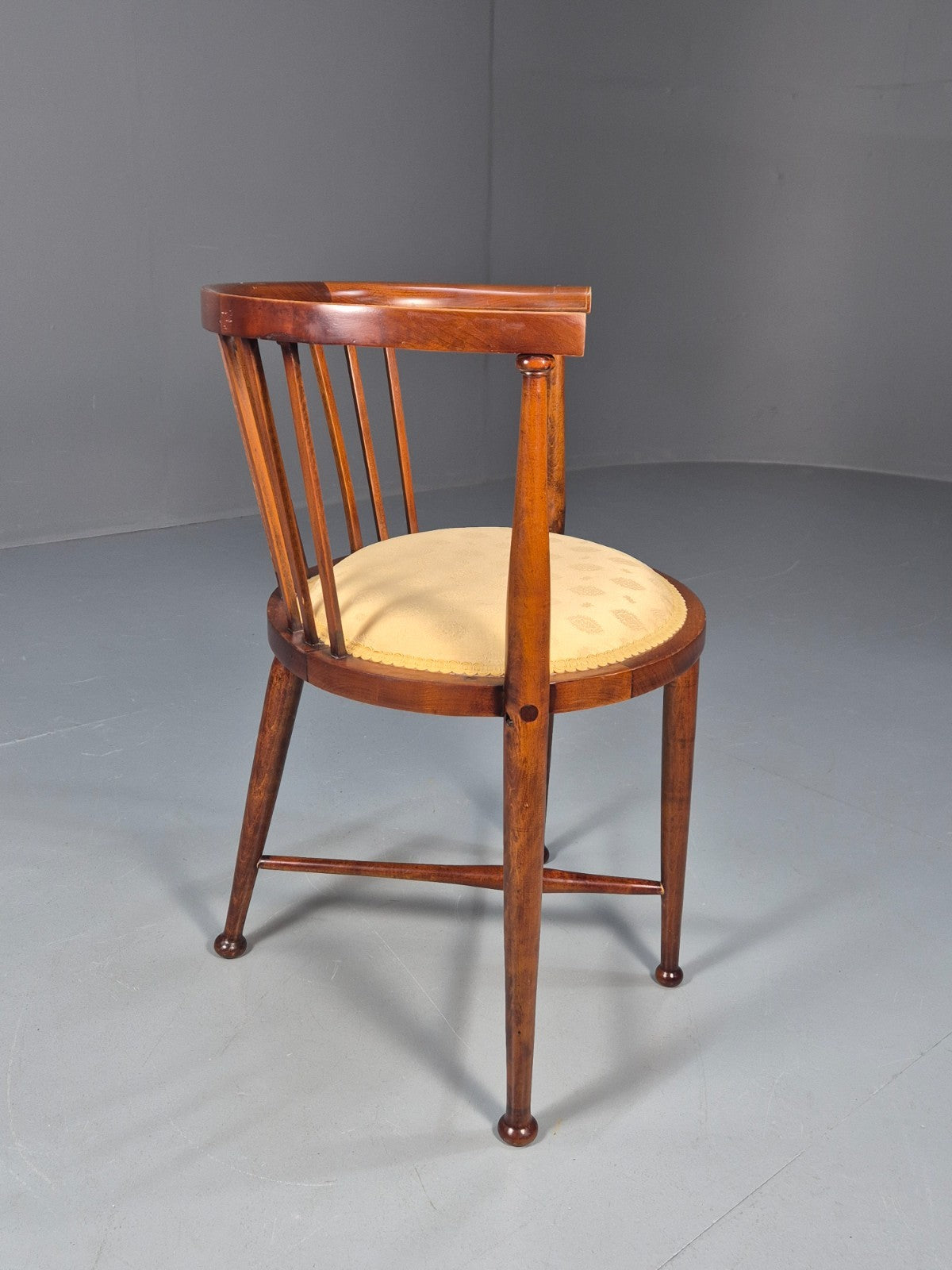 Edwardian Art Nouveau Corner Chair Mahogany Frame Tulip Inlay 1900s EB10715 VDIN5