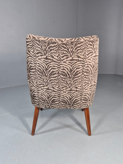 Vintage Teak Lounge Chair 1960s Danish Retro New Zebra Upholstery EB11259 MNOR8