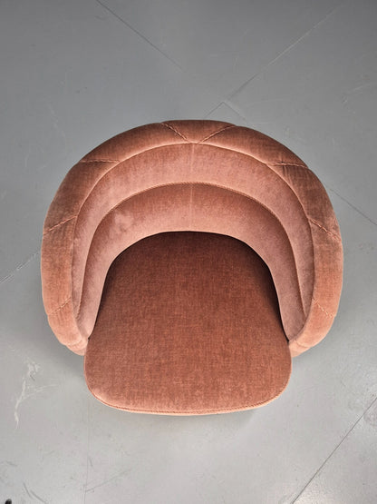 Vintage Pink Art Deco Tub Chair Danish 1930s Tassels EB9619 VCLO - UKDK FURNITURE