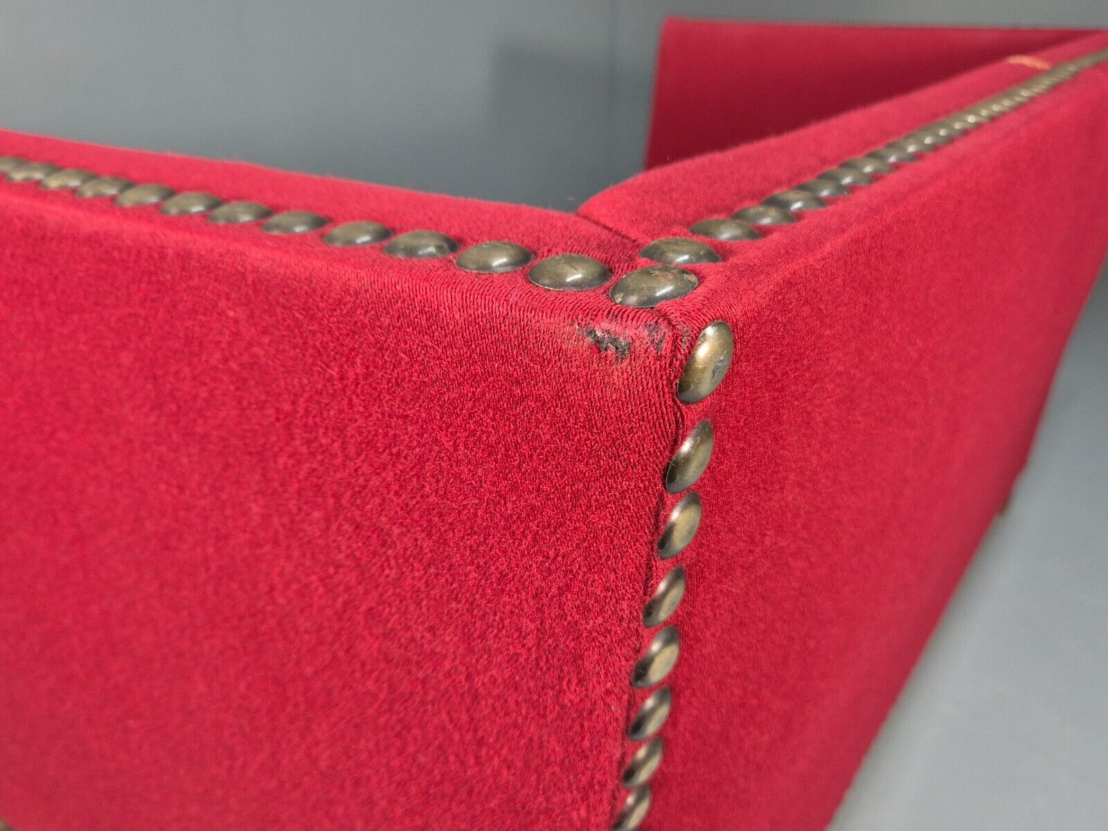 Vintage Danish 2 Seat Sofa Red Wool Oak Bun Feet Antique 1920s EB8940 M2SS - UKDK FURNITURE
