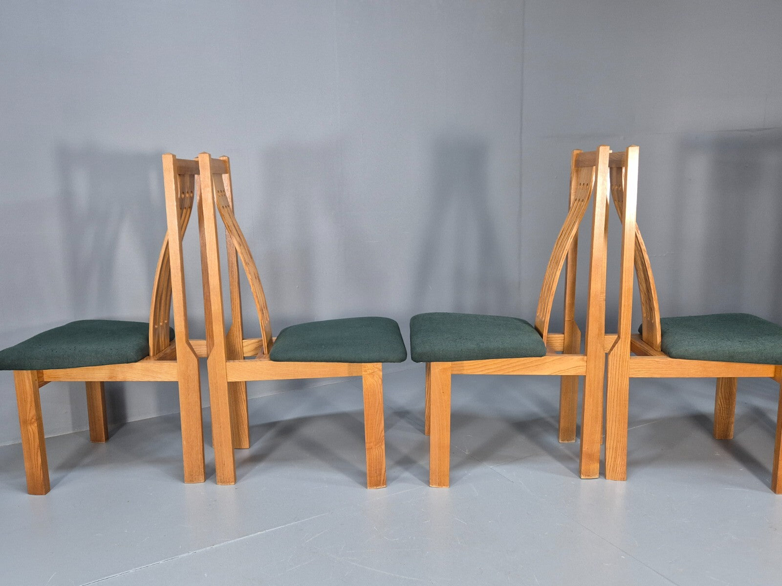 6 Vintage John Barnard Dining Chairs in Ash and Green Modern Design EB9676 MDIN - UKDK FURNITURE