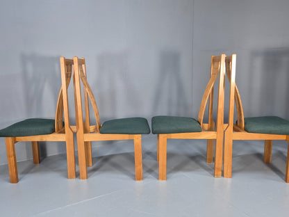 6 Vintage John Barnard Dining Chairs in Ash and Green Modern Design EB9676 MDIN - UKDK FURNITURE