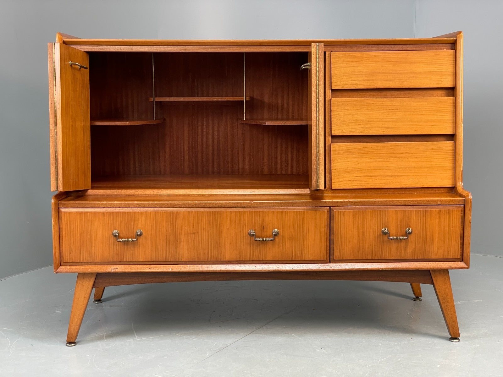 Vintage Walnut Sideboard Highboard 1960s Drawers By Wrighton EB10679 MWOO2