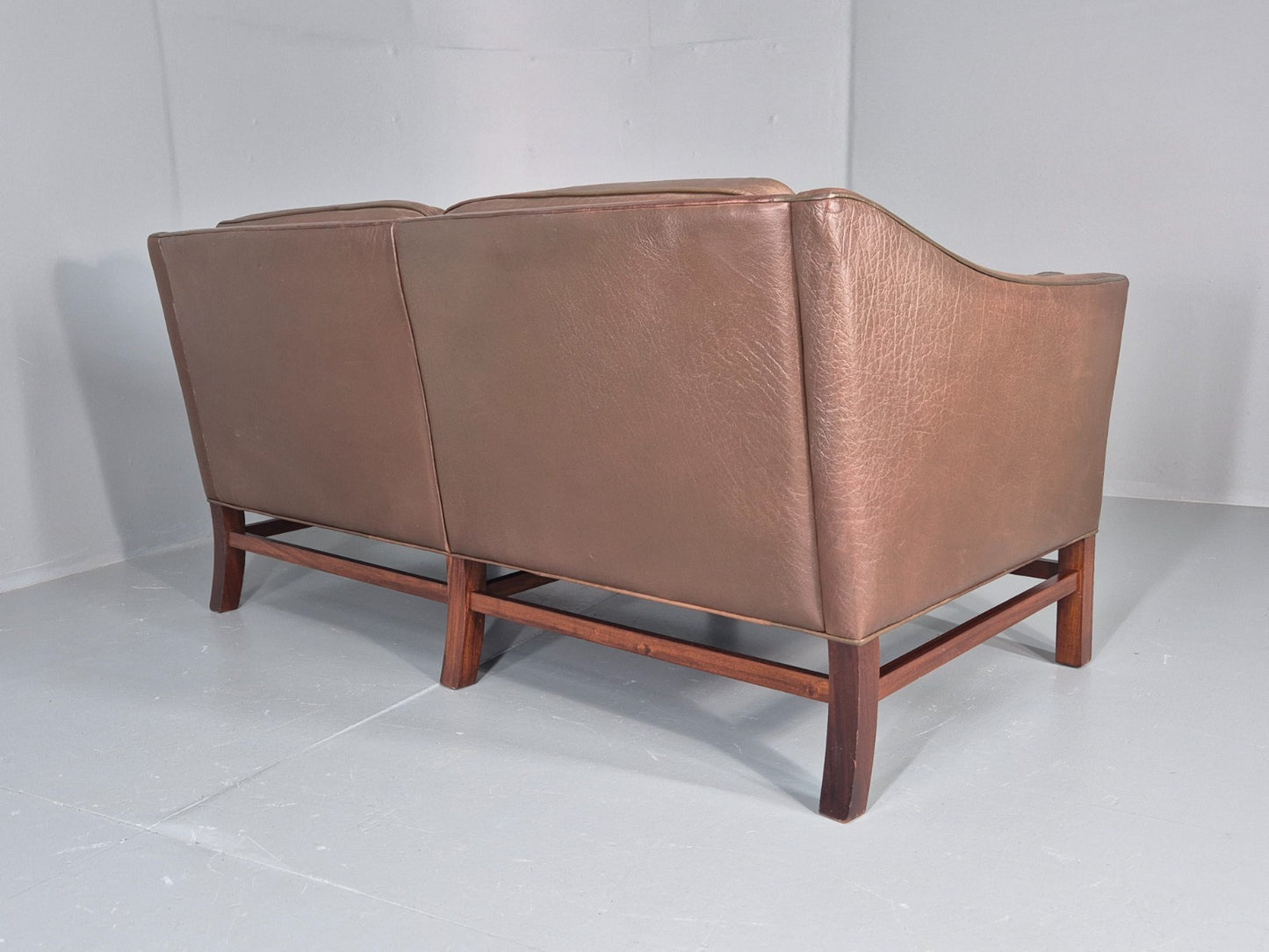 Vintage Danish 2 Seat Sofa Gunnar Grandt Design Brown Buffalo Hide EB9905 M2SS14