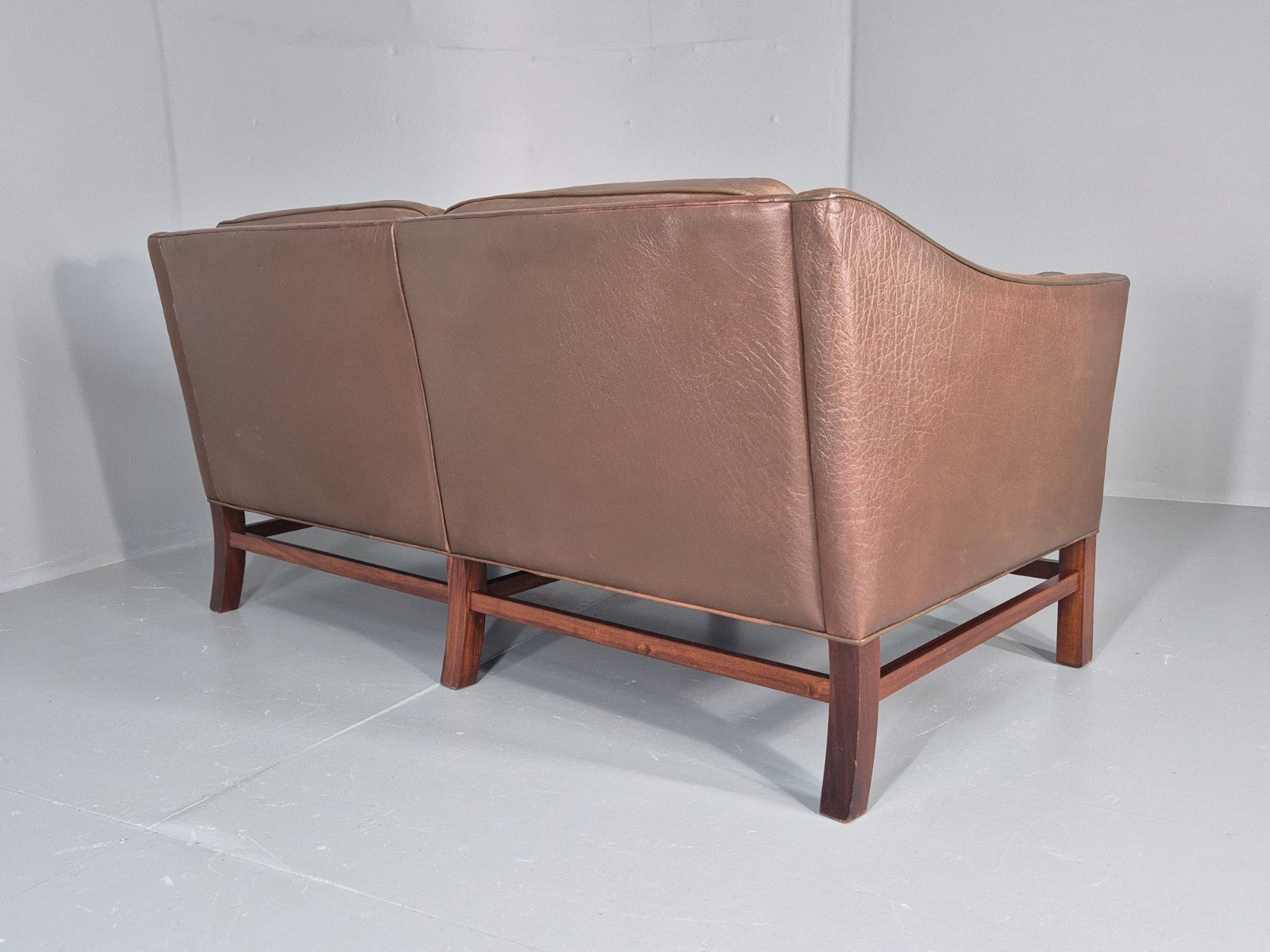 Vintage Danish 2 Seat Sofa Gunnar Grandt Design Brown Buffalo Hide EB9905 M2SS14
