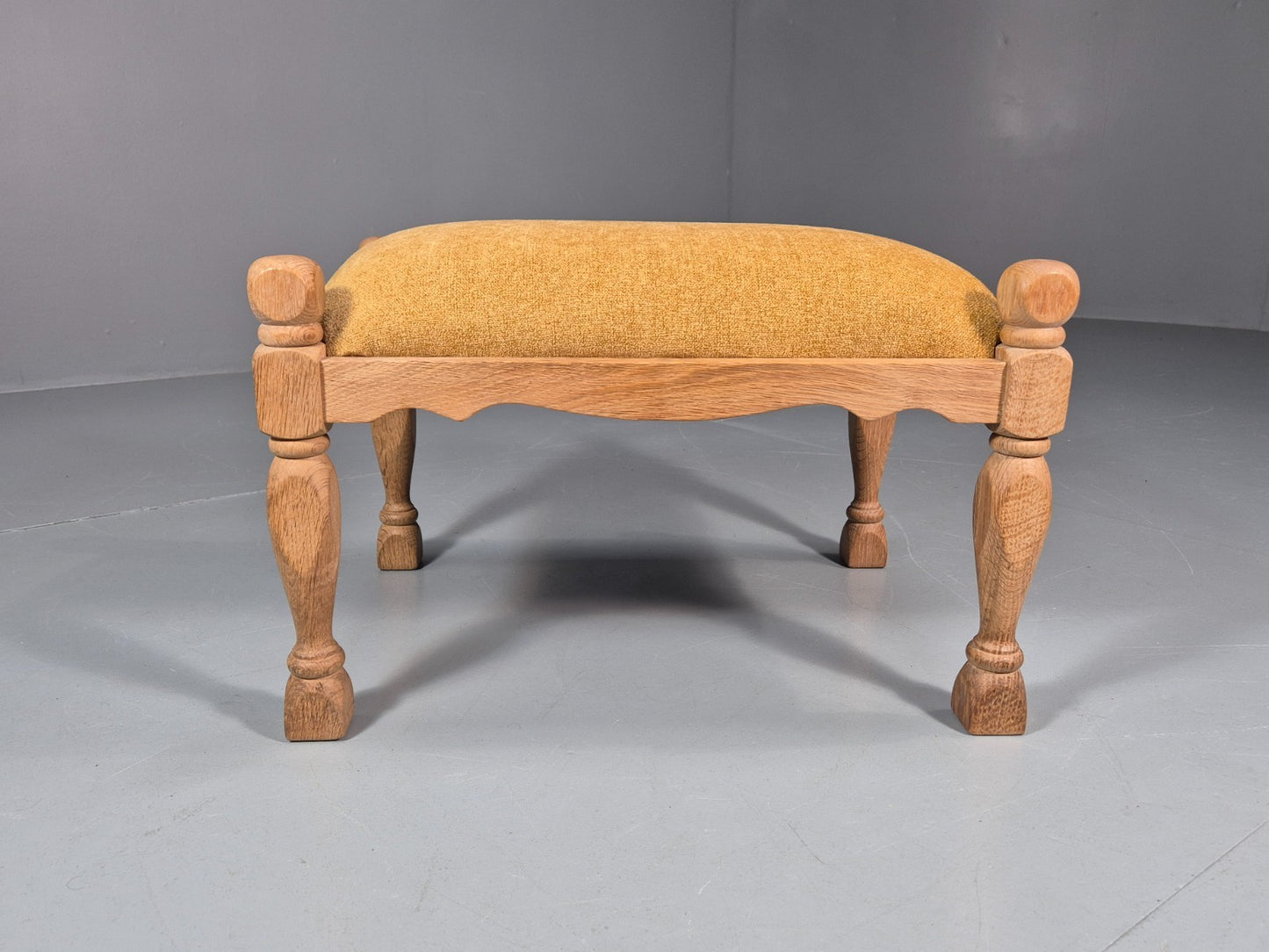 Henning Kjearnulf Style Footstool 1970s Retro Danish Oak EB10983 MFOO1