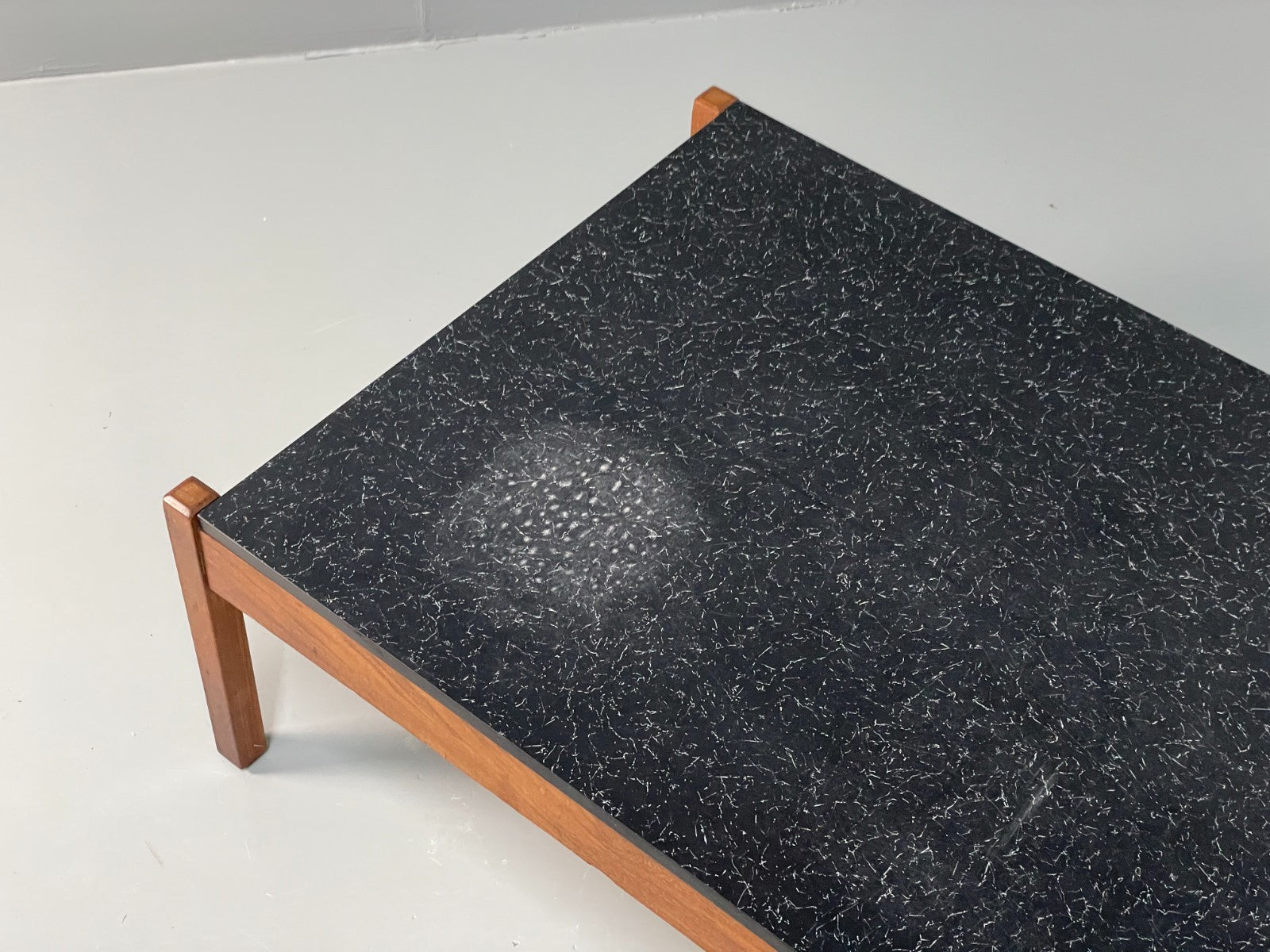 Vintage Teak Coffee Table - Guy Rogers 1960s Black Laminate Top  EB10955 MWOO5