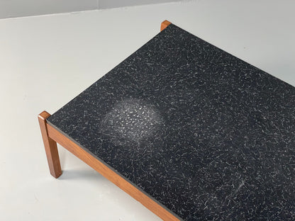 Vintage Teak Coffee Table - Guy Rogers 1960s Black Laminate Top  EB10955 MWOO5