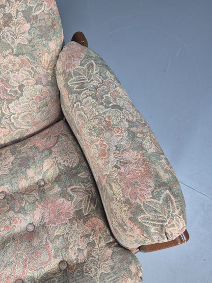 Vintage Ercol Lounge Chair Saville Model 1980s Fabric Upholstery EB9792 MNOR - UKDK FURNITURE