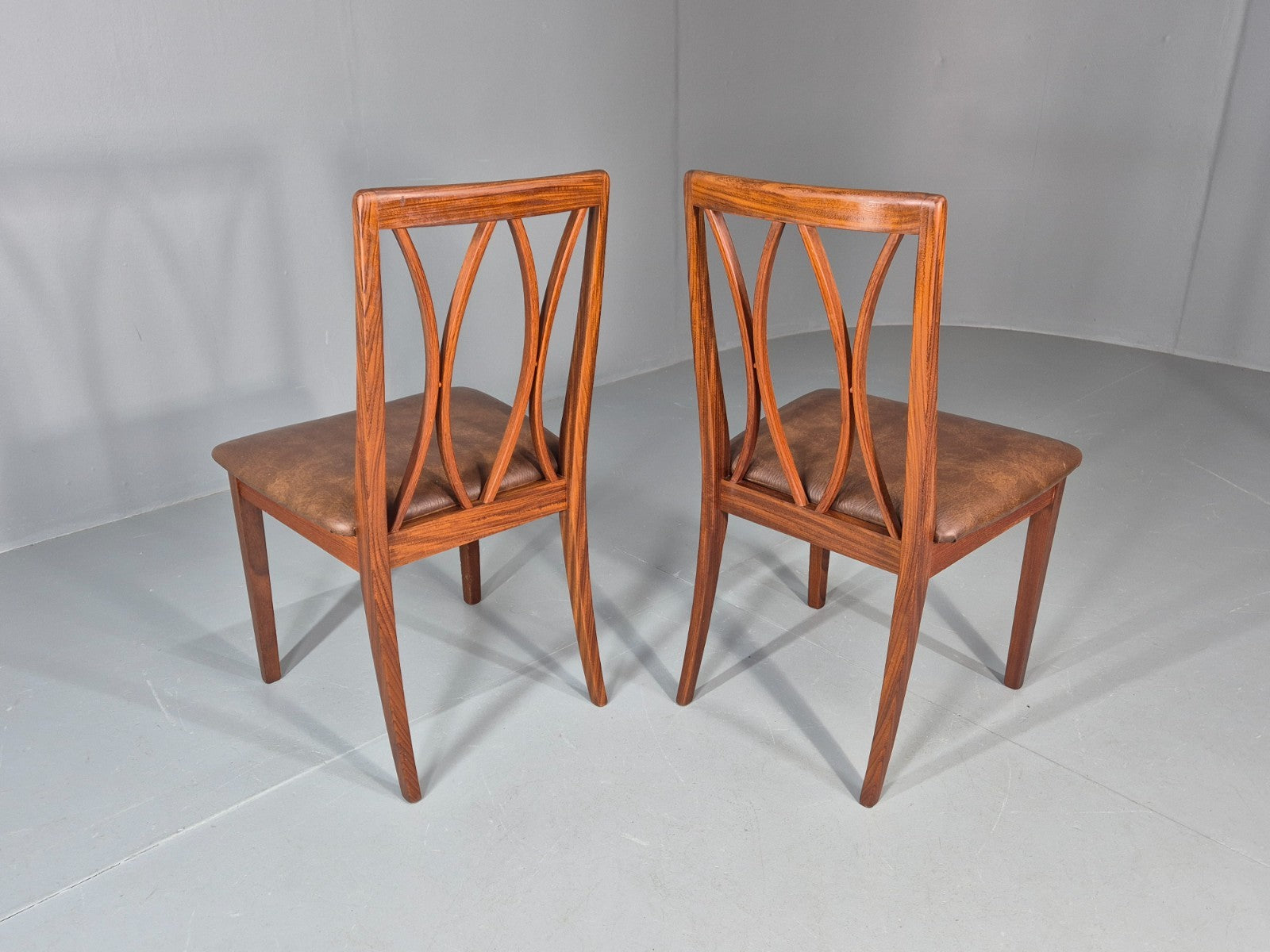 2 Vintage G plan Dining Chairs X Back 1970s Retro MCM Teak Frame EB11778 MDIN5