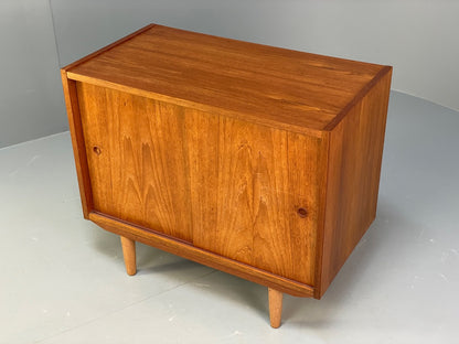 Vintage Danish Teak Cabinet 1970s Retro Sliding Doors Shelf EB9835 MWOO - UKDK FURNITURE