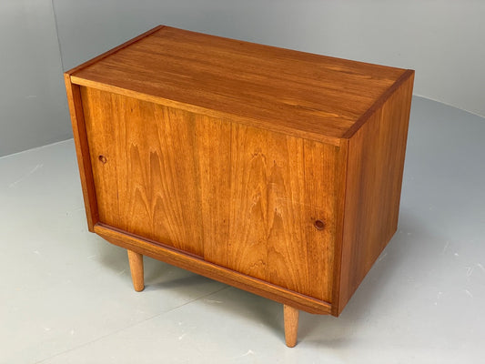 Vintage Danish Teak Cabinet 1970s Retro Sliding Doors Shelf EB9835 MWOO - UKDK FURNITURE