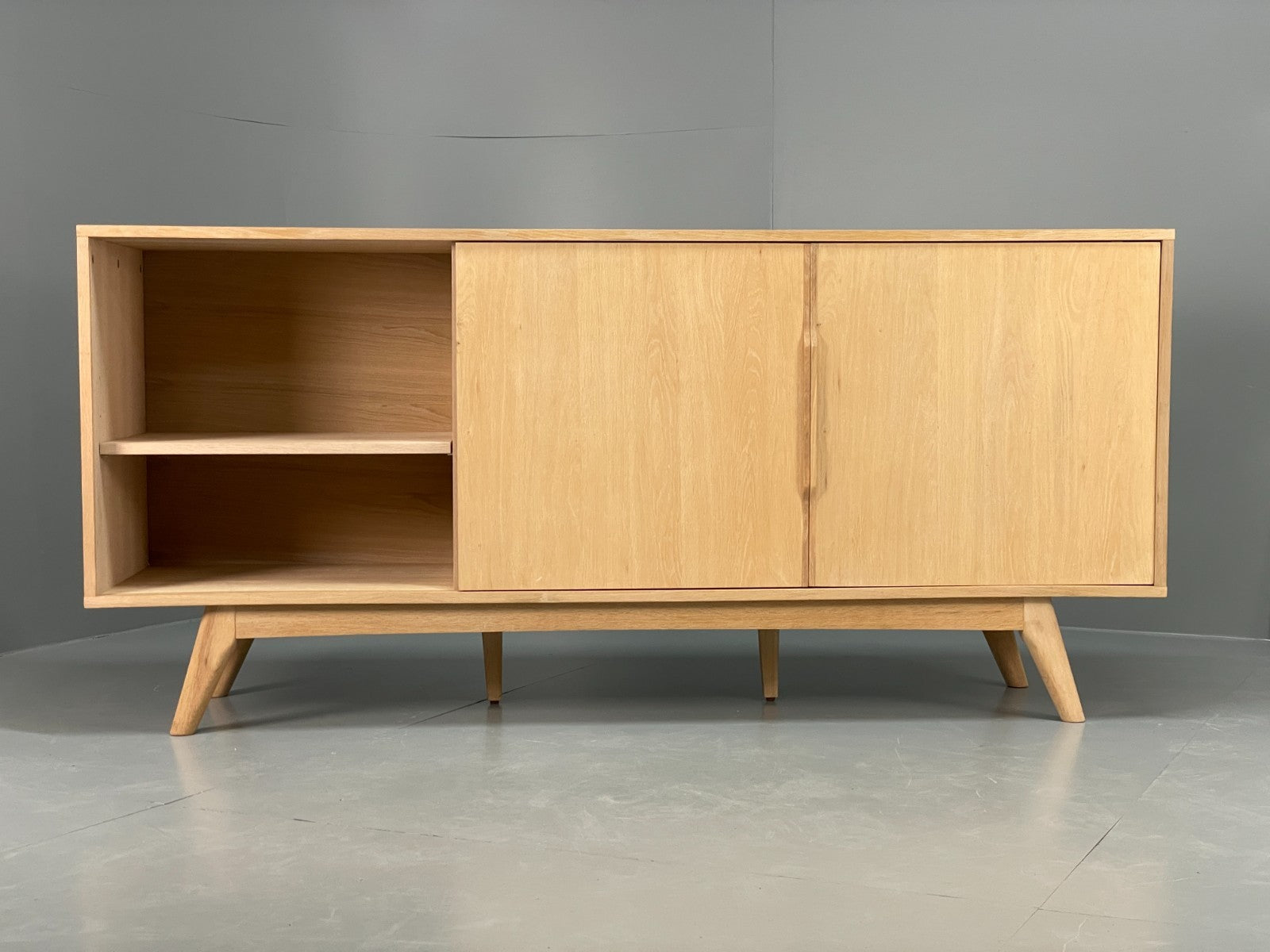 Modern Danish Oak Sideboard - Sliding Door Drawer Mid Century Style EB10836 MWOO9