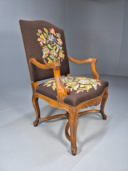 Vintage Danish Lounge Brown Floral Oak 17th Century Style EB8996 VCLO - UKDK FURNITURE