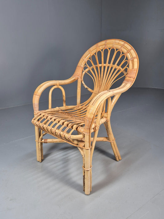 Vintage Cane Work Armchair Unusual Styling 1970s Retro EB9688 VBER - UKDK FURNITURE
