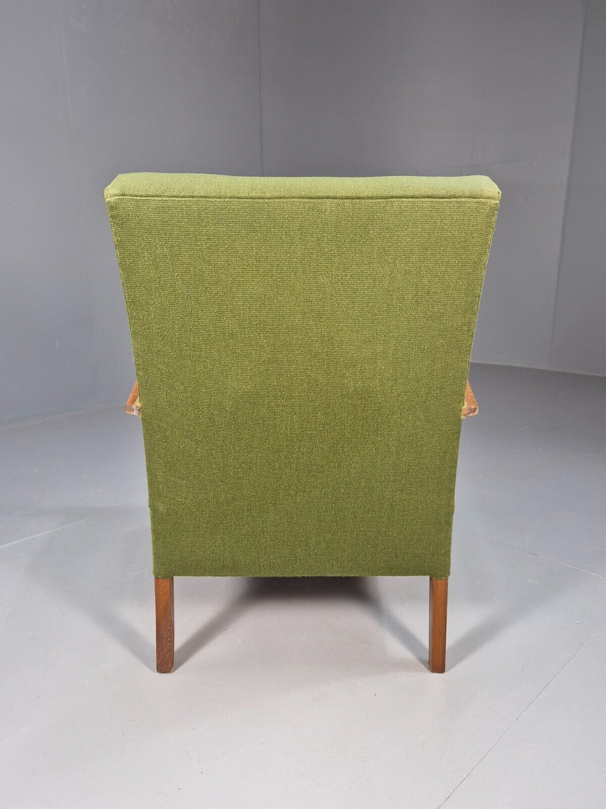 Vintage Danish Lounge Chair Green Wool Wood Arms Art Deco 1950s EB8973 VCLO - UKDK FURNITURE