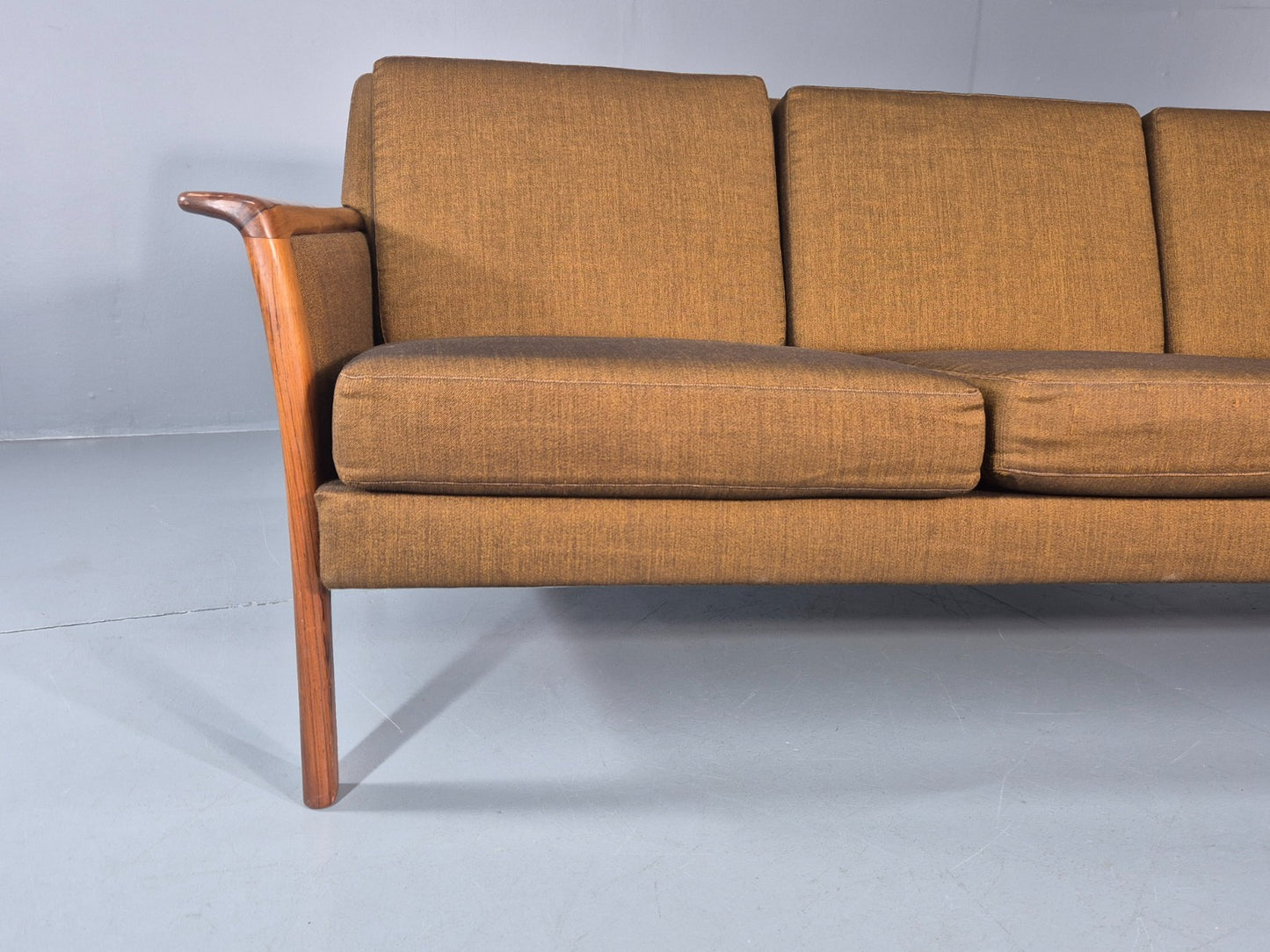 Vintage 3 Seater Sofa 1960s Knut Saeter Vatne Mobler Green Gold EB11078 M3SS2