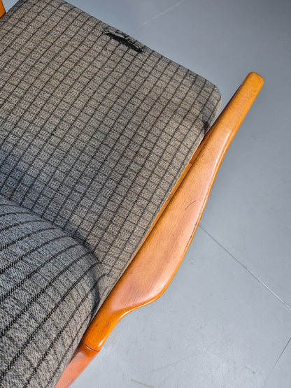 Vintage Swedish 1960s Lounge Chair Beech Open Frame Retro MCM EB9532 MNOR - UKDK FURNITURE