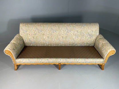 Danish 3 Seater Sofa Oak Frame Floral Kjaernulf 1970s Vintage Retro V3SS EB67486