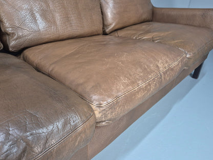 1970s Three Seater Danish Settee Vintage Mogensen Style Leather MCM EB10634 M3SS11