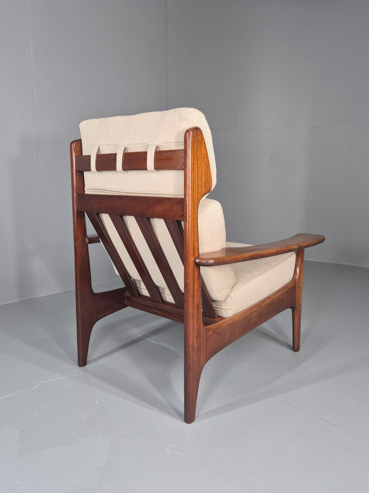 Vintage Mid Century Teak Lounge Chair Danish 1970s New Upholstery EB11138 MNOR10